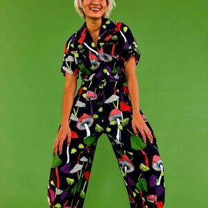 Mushroom Gabardine Coverall / Canvas Jumpsuit